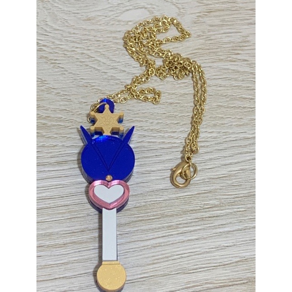 Sailor Moon Uranus Transformation Lip Rod Necklace